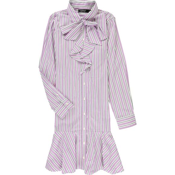 Ralph Lauren Dresses & Skirts - Ralph Lauren Womens Striped Shirt Dress, Purple, 10, DM